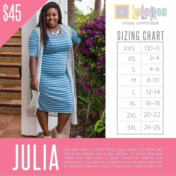 LuLaRoe Floral Julia Dress- Dark Purple with Multicolored Flowers- Size 2XL - Picture 7 of 7